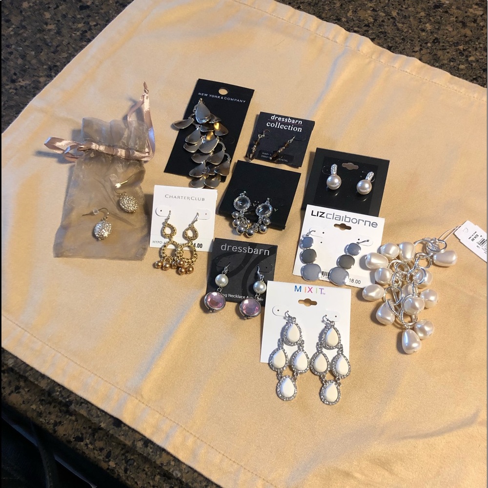 Assorted earrings and a bracelet